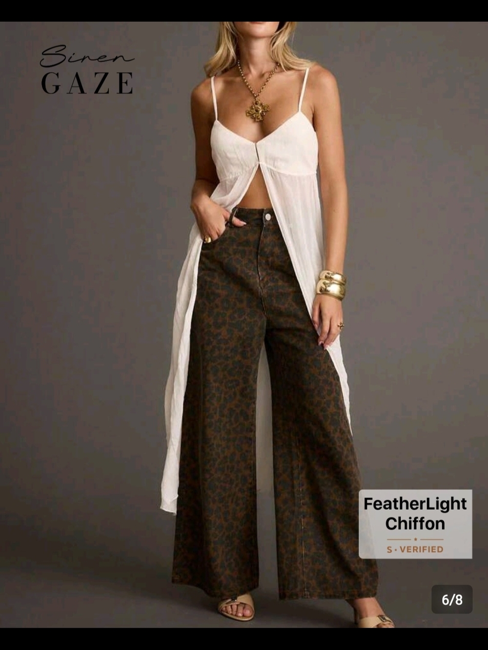Siren Gaze White Chiffon Duster Top